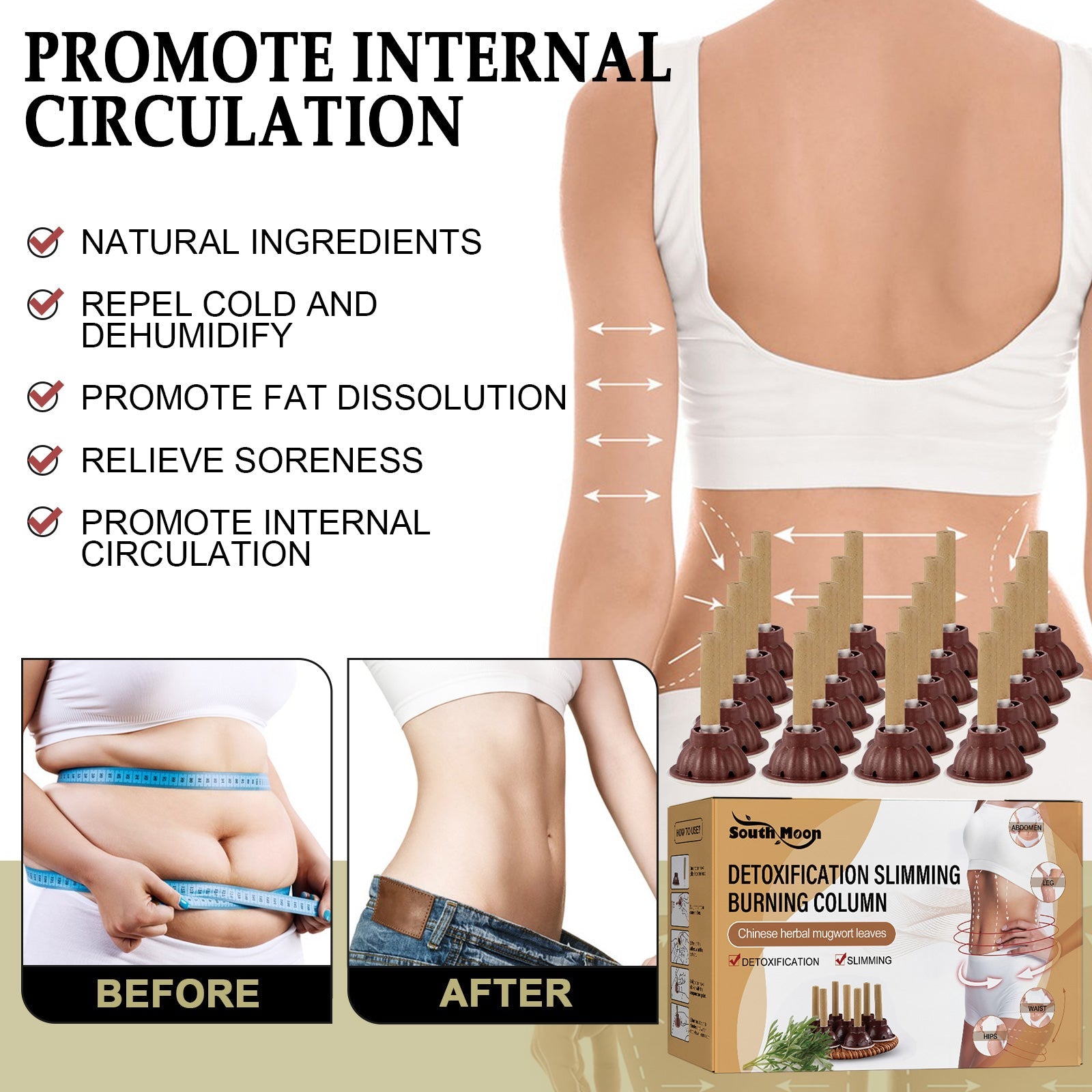 Detoxification Slimming Burning Column, Wormwood Burning Column Lifts Loose Skin Belly Firming And Shaping Body - Korvel