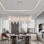 Silver elegant oval crystal pendant light, modern ceiling fixture with reflective suspended crystal (bulb not included) - Korvel