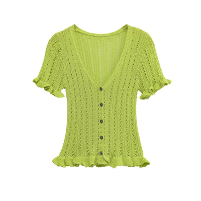Spring New  Style Round Neck Solid Color Loose Knit Sweater for Women - Korvel