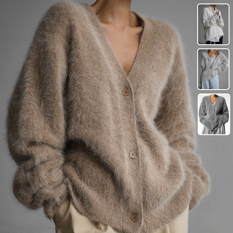 Loose V-neck Button Cardigan for Women - Stylish Knitted Sweater