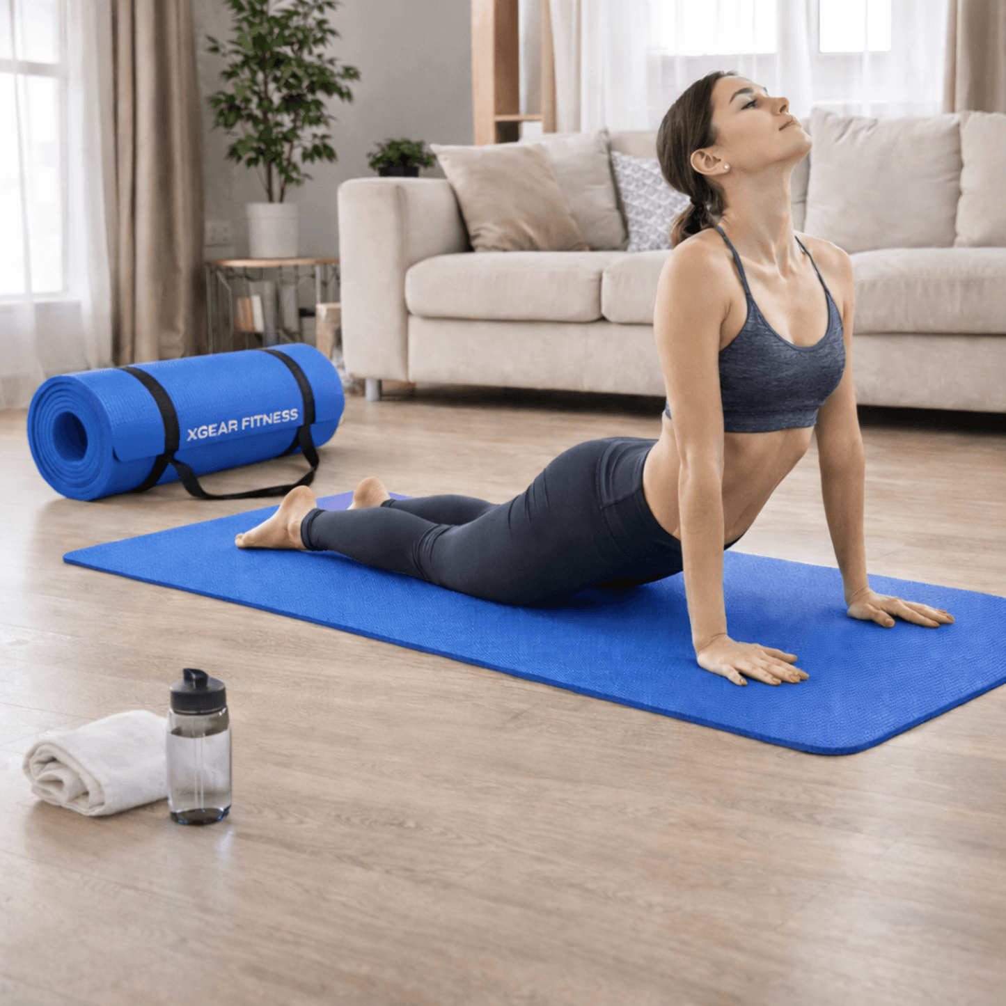 XGear Fitness Esterilla de Yoga de Viaje Gruesa con Correa de Transporte