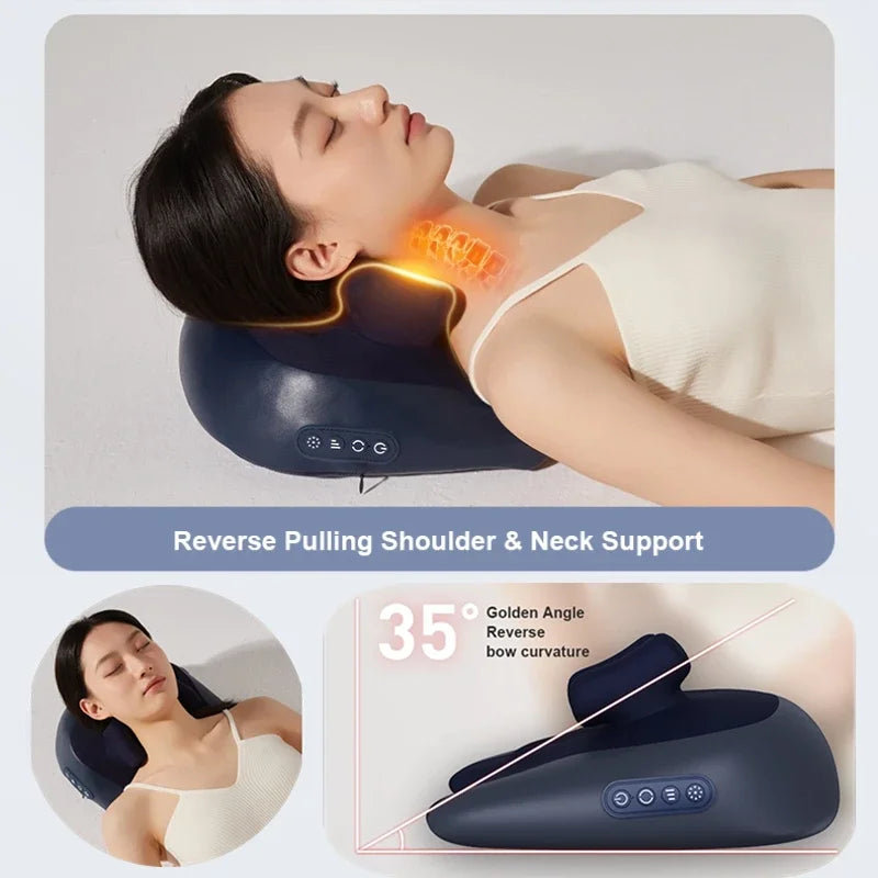 Neck Shoulder Massage Pillow Wireless Electric Car And Home Massager Heating Waist Neck Leg Cervical Shiatsu Kneading Massagers - Korvel