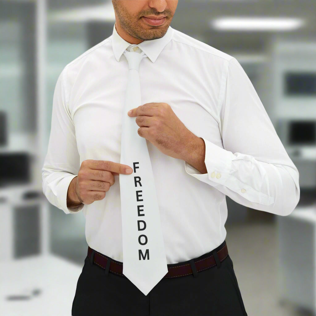Black & White Freedom Necktie – Classic Formalwear