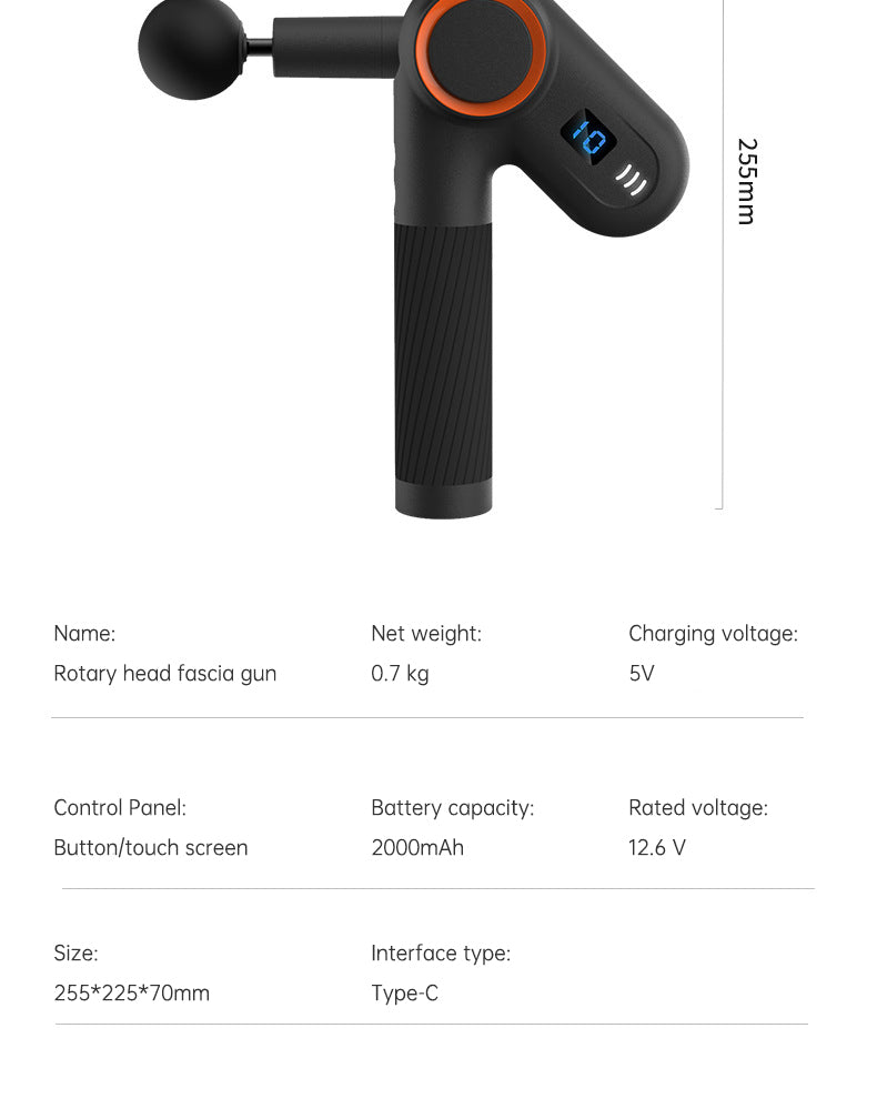 Pistolet de massage électrique rotatif 900-Turn pour une relaxation corporelle complète