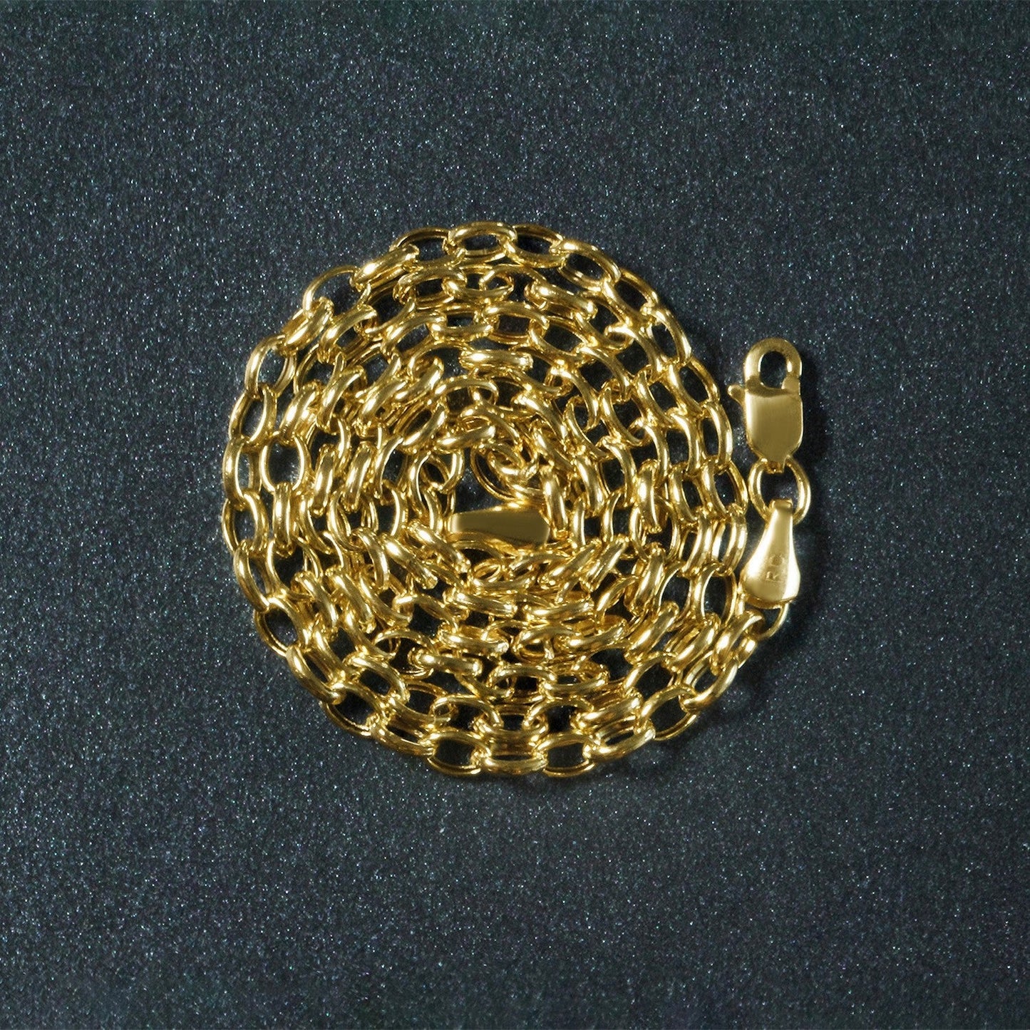 Cadena Ovalada Rolo de Oro Amarillo de 14k de 3.2mm
