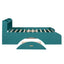 Wood Full Size Platform Bed with 2 Drawers, Storage Headboard and Footboard, Dark Green - Korvel