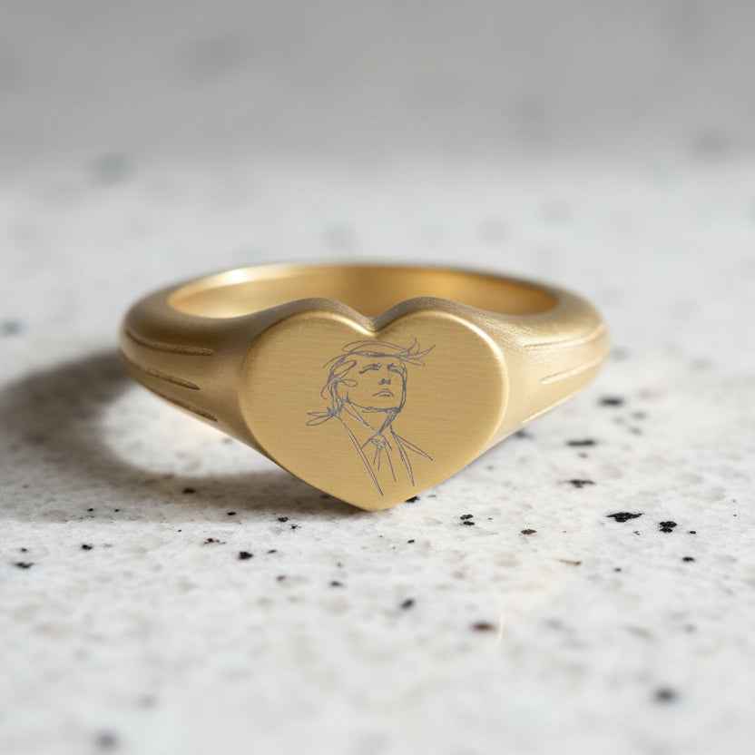 Heart Signet Ring - Elegant Design with Modern Flair