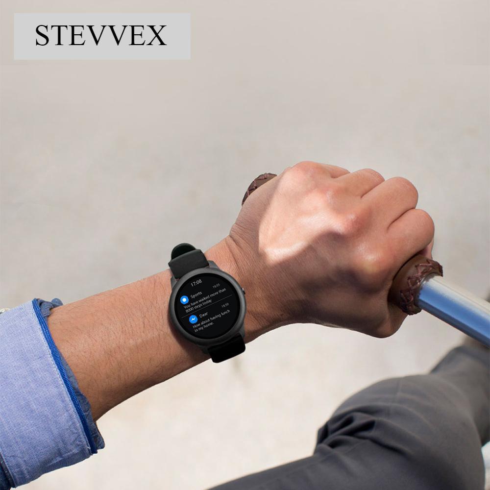 Montre intelligente solaire STEVVEX - Sport métal avec moniteur de fréquence cardiaque