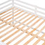 Full Size Low Loft Bed with Rolling Portable Desk, Drawers and Shelves, White - Korvel