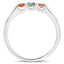 Bague cocktail en argent sterling .925 avec saphirs multicolores de 0,68 carat