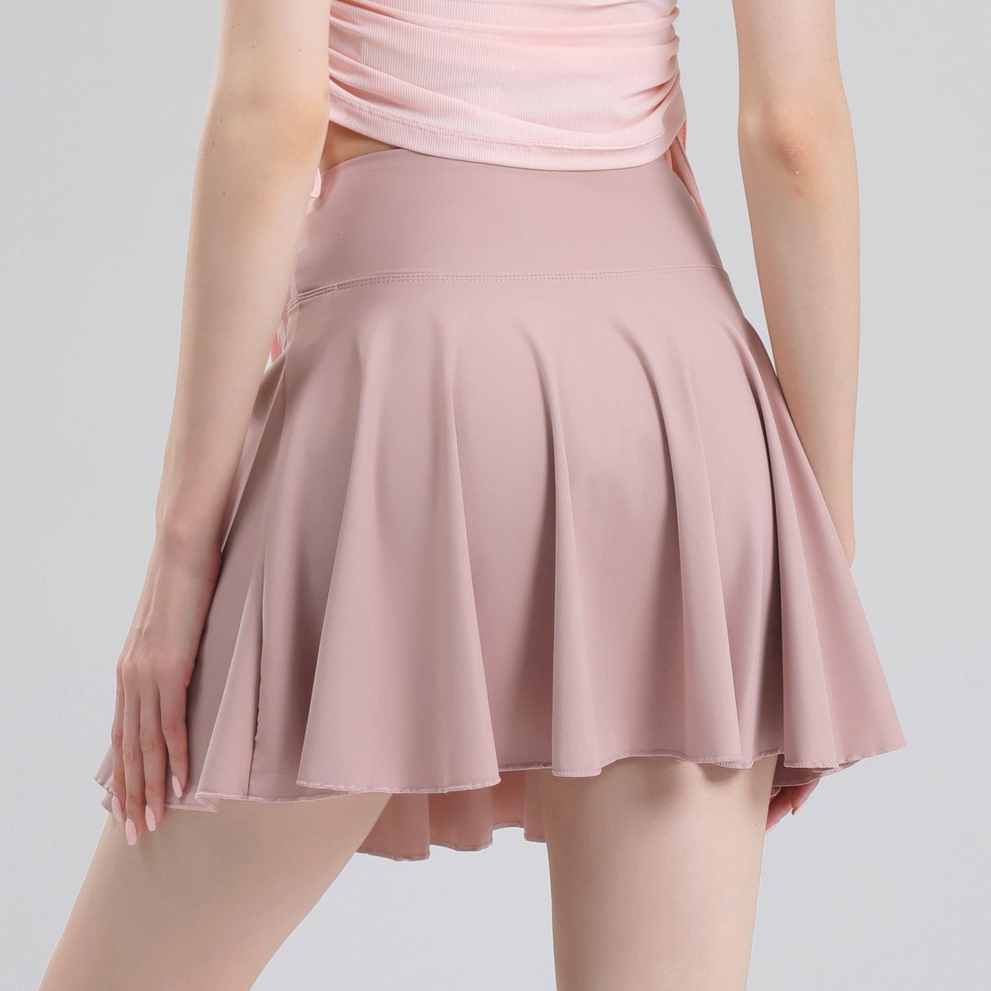 Tennis skirt women's yoga white badminton pleated skirt quick drying anti glare half skirt - Korvel