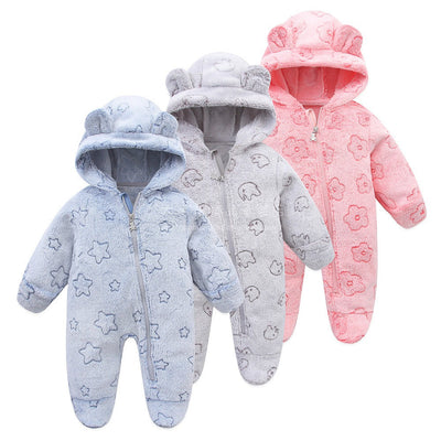 Baby cartoon hooded jumpsuit baby crawling suit - Korvel