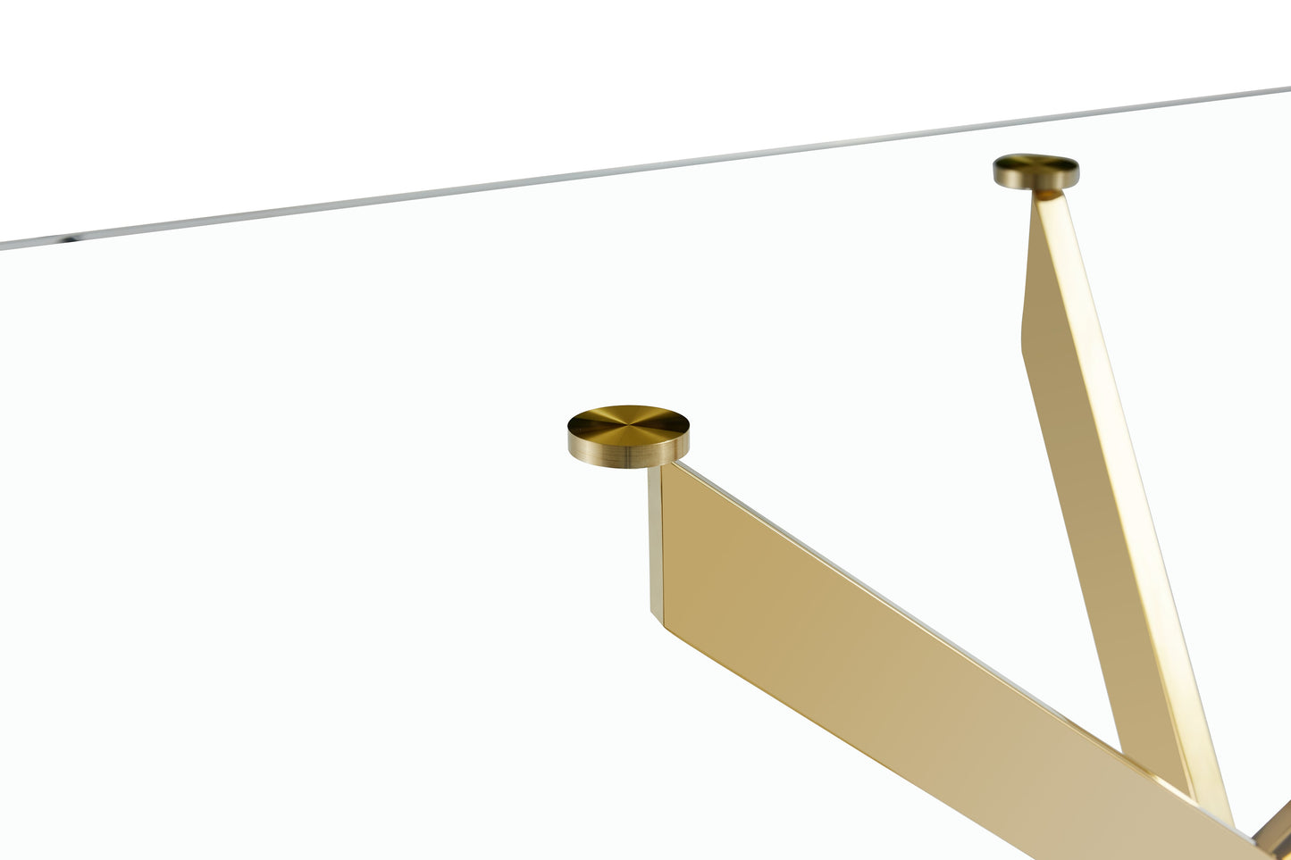 Plateau de Table en Verre Transparent Premium avec Accents Dorés