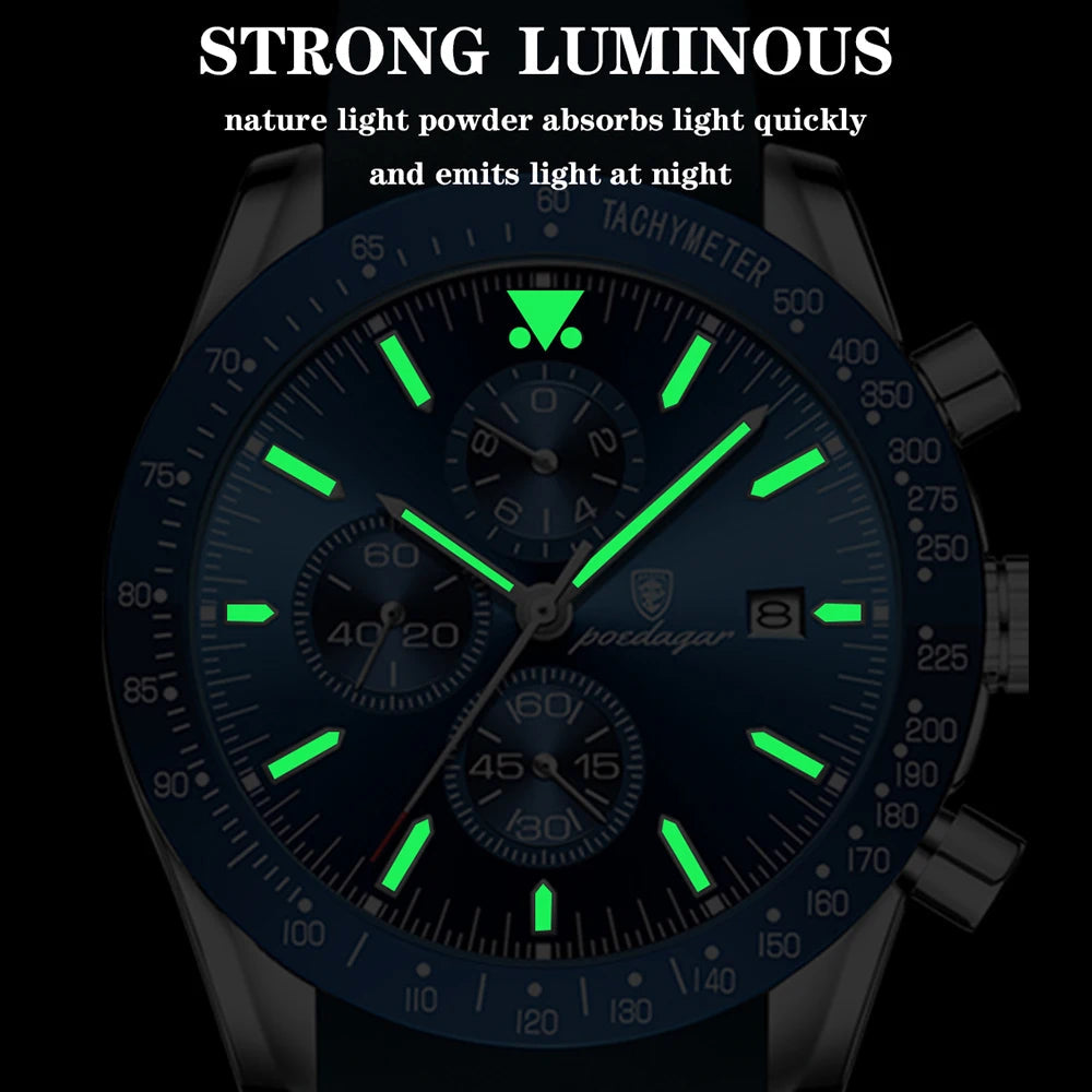 Multi-Functional Waterproof Night Light Men's Quartz Watch