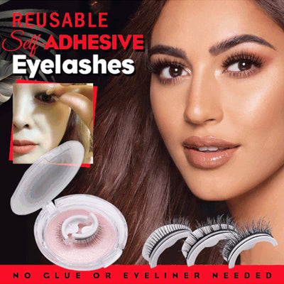 Reusable 3D Mink Lashes Natural False Eyelashes Self Adhesive Fake Glue Free Makeup Eyelash Extension Silk - Korvel