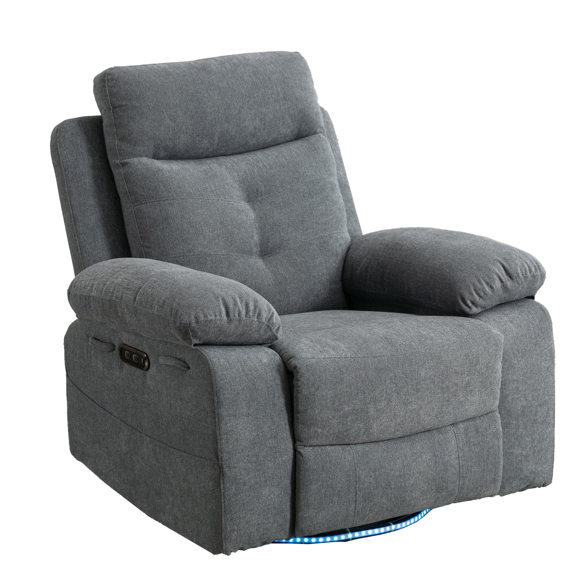 270 degree rotating electric recliner speaker with LED light, USB+C charging port, extendable foot pedal, adjustable backrest - Korvel