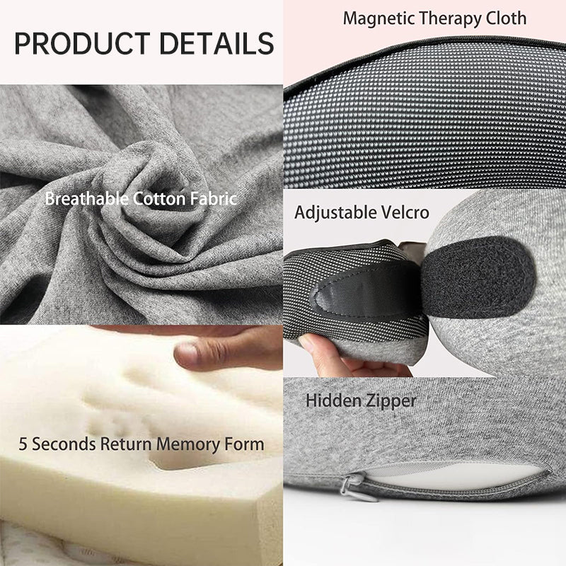 Memory Foam Neck Travel Pillow: Soft, 360° Head Support, for Home, Plane & Car - Korvel