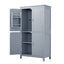 Bathroom floor storage cabinet, bathroom storage cabinet, 4-door independent cabinet, adjustable shelf, adaptive shelf, gray - Korvel