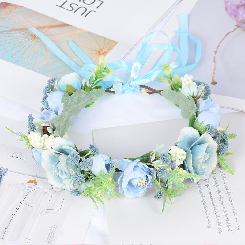 Corona de Flores de Hada Nupcial - Accesorio de Cabello de Tela Elegante