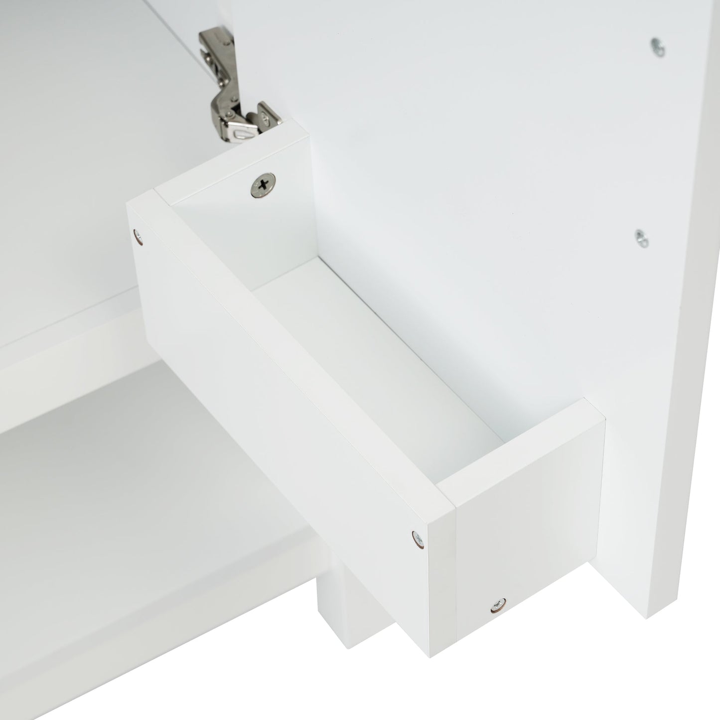 30-Inch White Bathroom Vanity with Ceramic Sink and Versatile Storage - Ideal for Small Bathrooms - Korvel