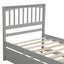 Twin size Platform Bed with Trundle Gray - Korvel