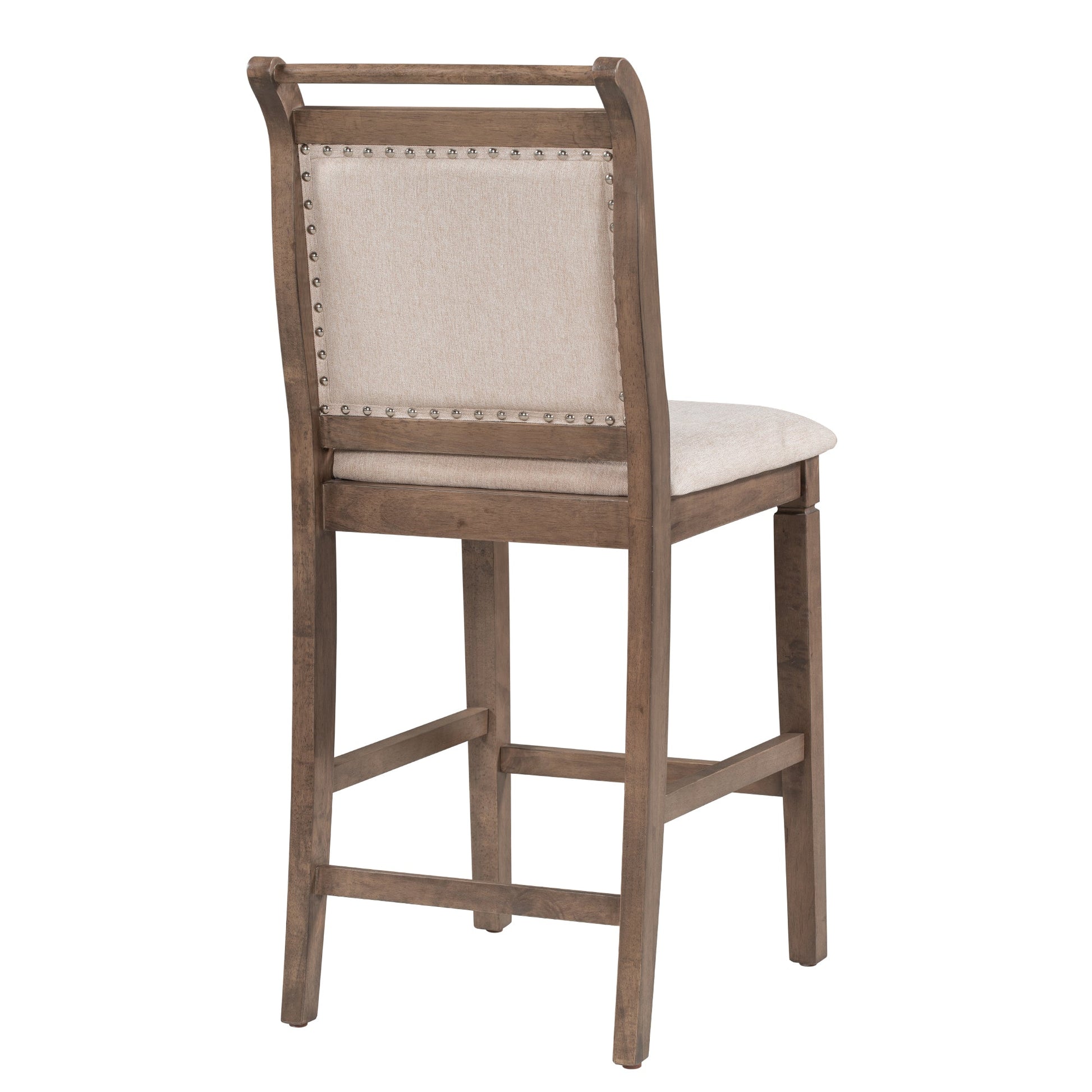TOPMAX 3-Piece Wood Counter Height Drop Leaf Dining Table Set with 2 Upholstered Dining Chairs for Small Place, Brown - Korvel