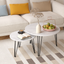 Ensemble de 2 tables basses rondes empilables de 27,56'' - Blanc