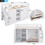 Functional Loft Bed with Storage and Shelves in White