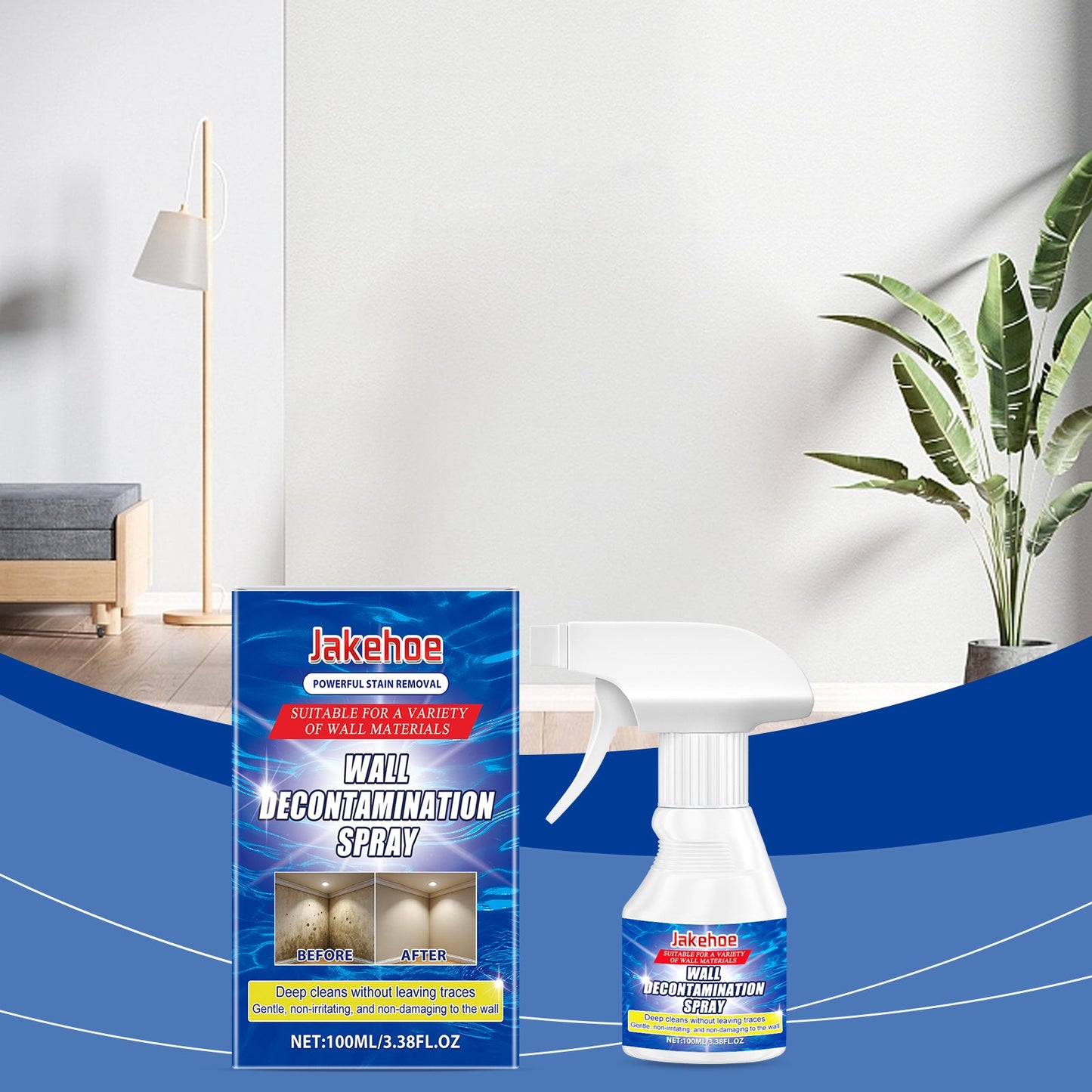 Wall Decontamination Spray Wall Cleaning Water Stains Stains Bathroom Bathroom Polishing Cleaner - Korvel