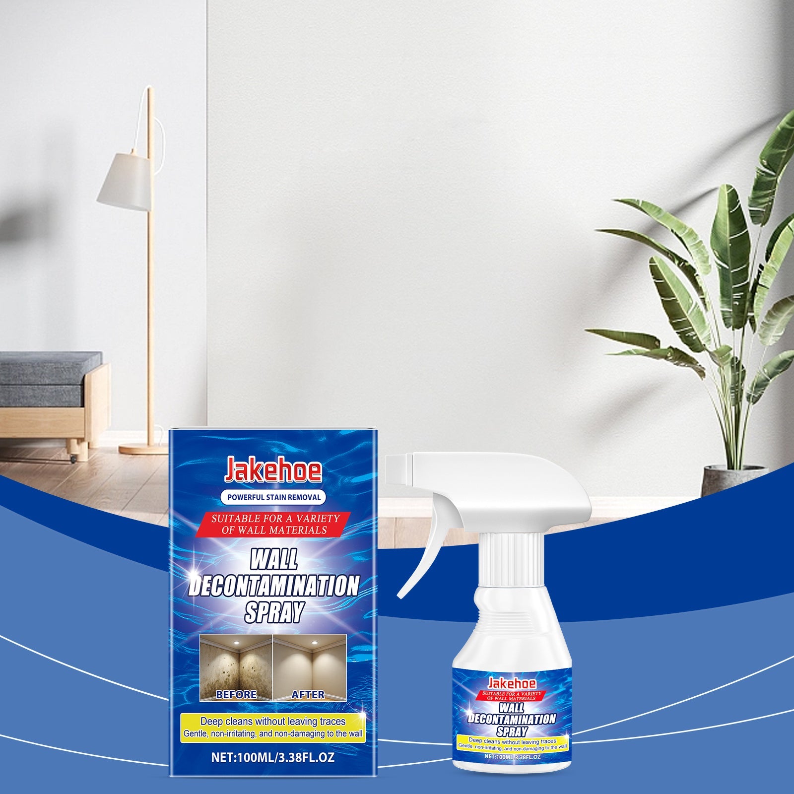 Wall Decontamination Spray Wall Cleaning Water Stains Stains Bathroom Bathroom Polishing Cleaner - Korvel