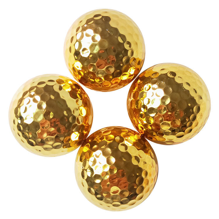 Golf Double Layer Gift Ball Electroplating Golden Golf Ball - Korvel