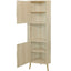 Corner cabinet ,Rattan door,Freestanding Corner Tables For Small Spaces, Corner Shelf Stand For Living Room, Kitchen, Bathroom - Korvel