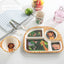 5pcs/set Baby Dinnerware Bamboo Fiber Children Tableware Set Plate Dishes Bowl With Spoon Cartoon Feeding Set Food Container - Korvel