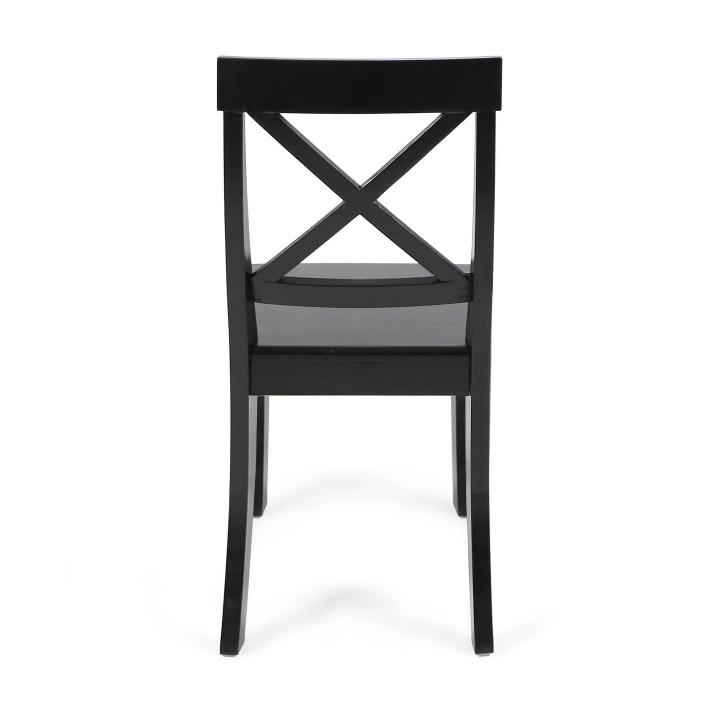 Chaises de salle à manger en bois d'acacia Roshan Farmhouse, noires (ensemble de 2)