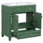 30 inch uncovered bathroom vanity with soft closed door, limited to solid wood frame bathroom storage cabinet green - Korvel
