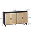 62.20"Elegant and Functional 4-Door Rattan Decorative Storage Cabinet,for Bedroom,Living Room,Office,Easy Assembly,Black - Korvel