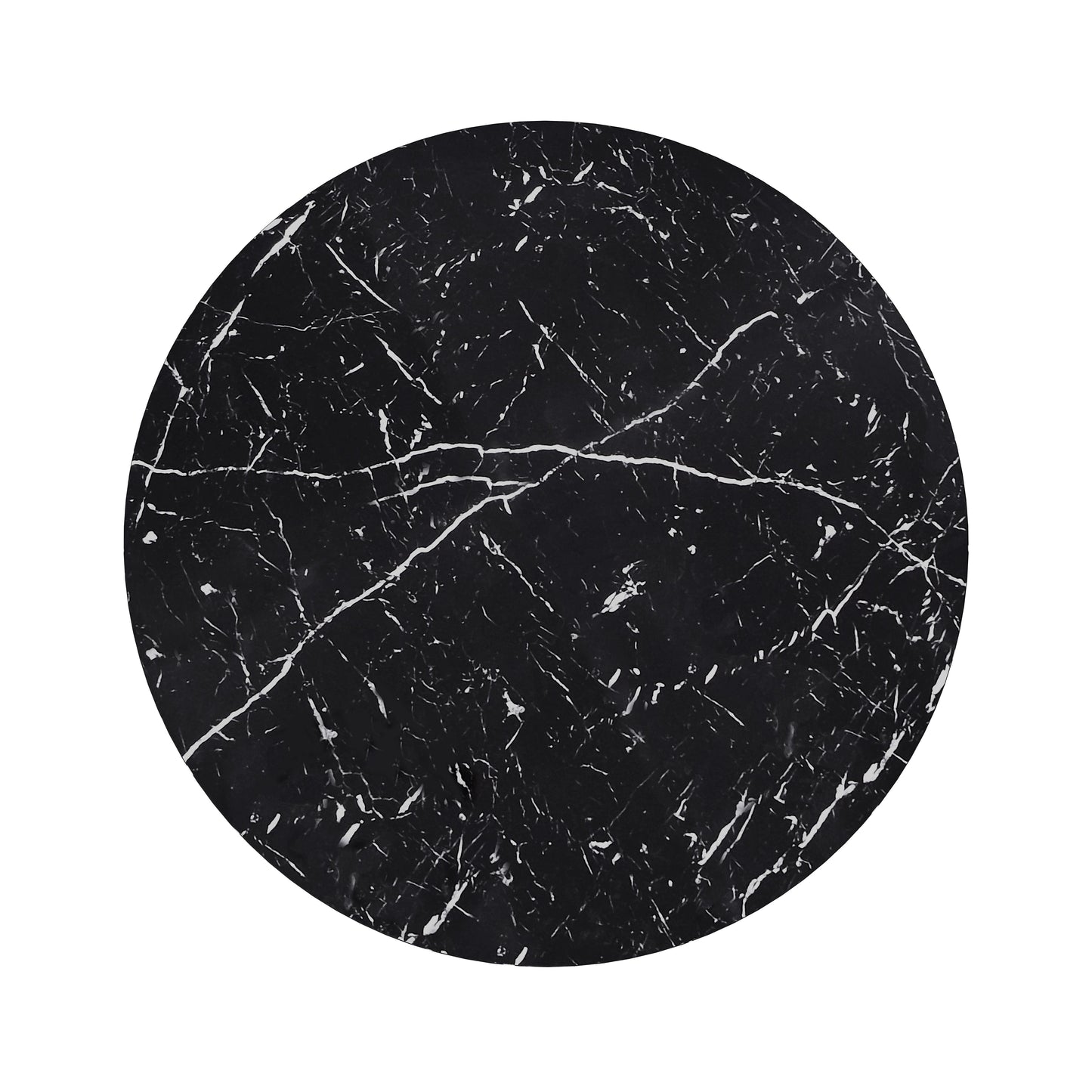 42.12"Modern Round Dining Table with Printed Black Marble Table Top for Dining Room - Korvel