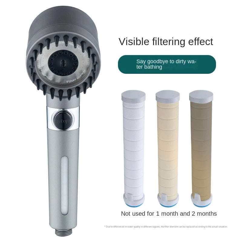 Three-Speed Handheld Shower Nozzle with Filter