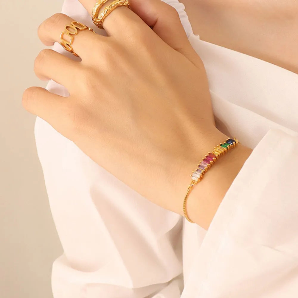 Pulsera de Titanio Acero con Zirconio en Contraste