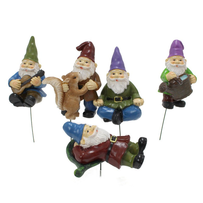 Resin Dwarf Flower Plantation Garden Fairy Potted Plant Insert - Korvel