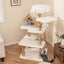 Árbol para Gatos de Madera Sólida de 60 Pulgadas con 2 Perchas - Blanco