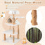 Árbol para Gatos de Madera Sólida de 60 Pulgadas con 2 Perchas - Blanco