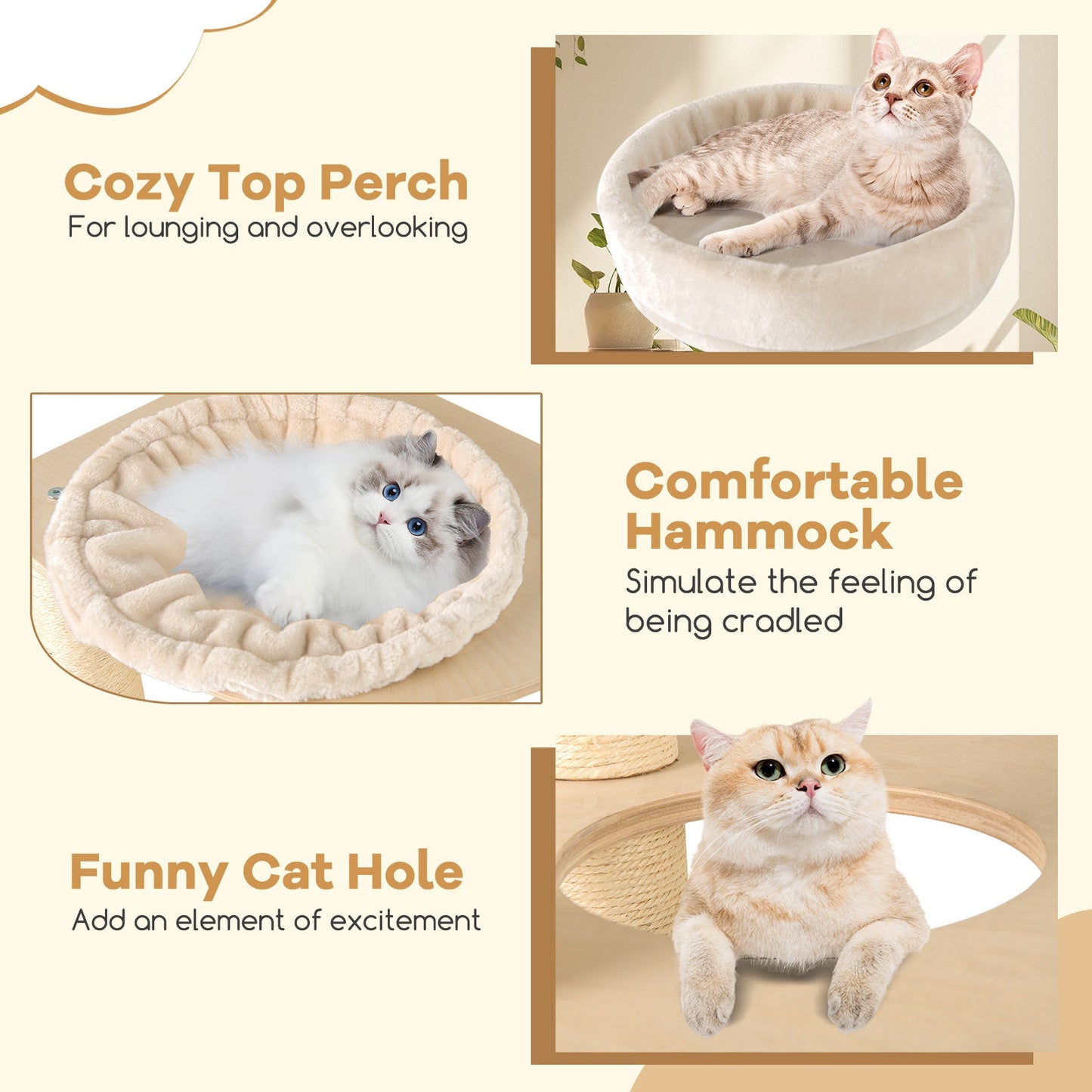 60-Inch Cat Tree with 2-Story Condo and Scratching Posts