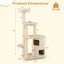 60-Inch Cat Tree with 2-Story Condo and Scratching Posts