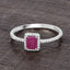 Bague de fiançailles en or blanc 14K avec rubis de 0,58 carat et diamants blancs