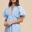Vestido de Verano con Detalle de Smock Floral y Mangas Abullonadas
