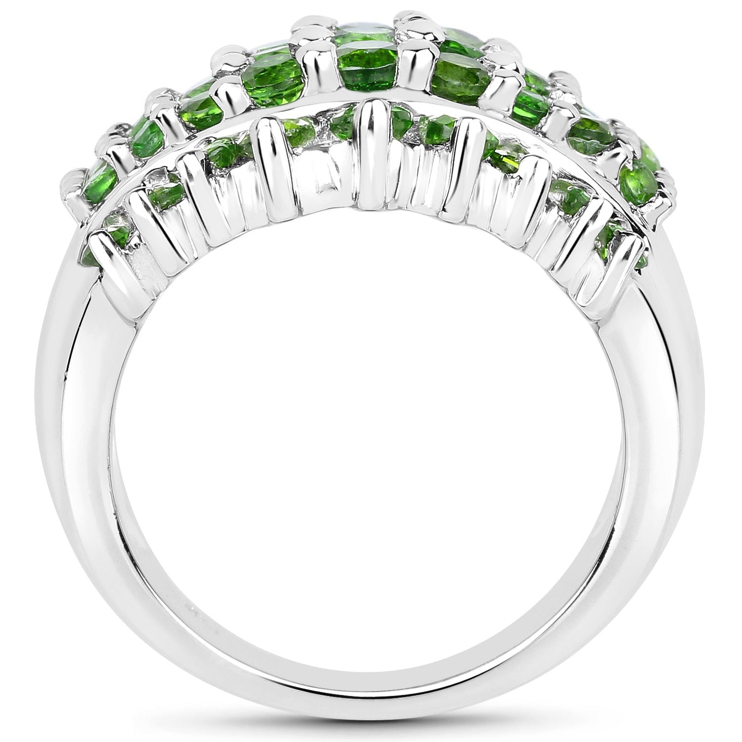 2.48 Carat Genuine Chrome Diopside Sterling Silver Engagement Ring