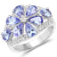 Anillo de Plata Esterlina con Tanzanita y Topacio Blanco de 3.24 Quilates