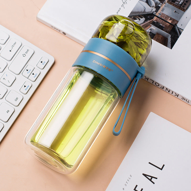 Bouteille d'eau en verre premium avec infuseur à thé