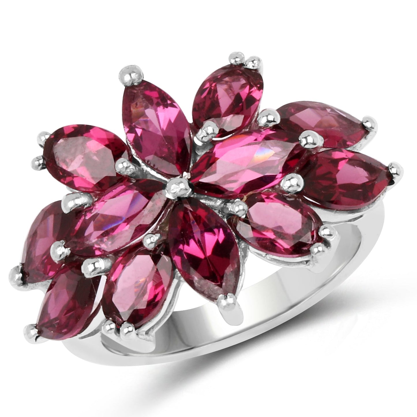 Anillo de Compromiso de Plata Esterlina con Rodolita de 7.80 Quilates